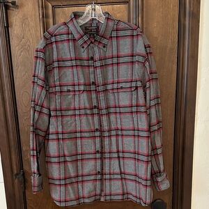 Banana Republic Red and Gray Plaid Shirt